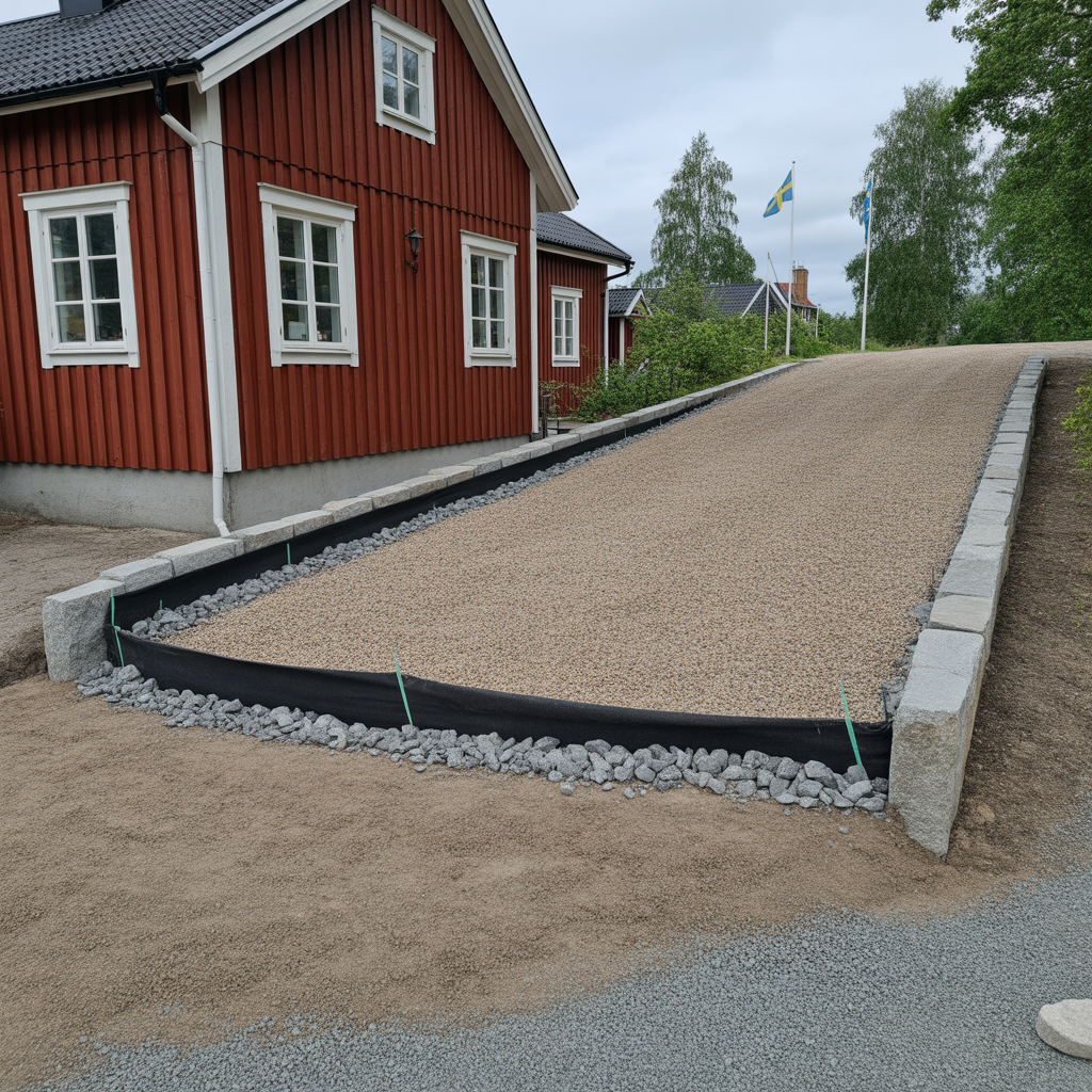 dimensionera barlager till uppfart matt och material